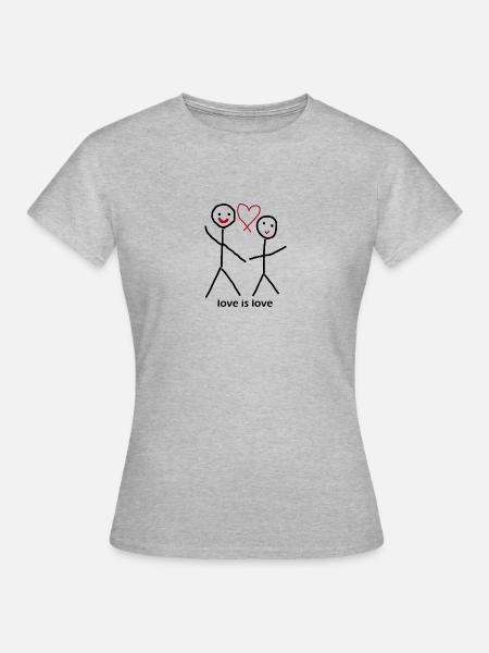 loveislove - Frauen T-Shirt - Grau meliert