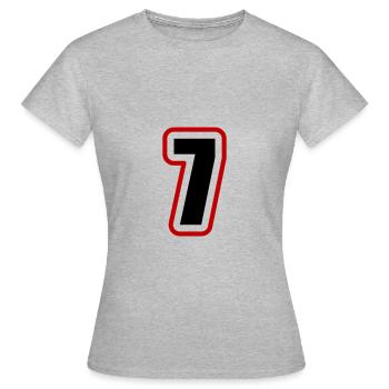 7 Number College - Women's T-Shirt - heather grey - Front - AI Model Female 172 dark (172cm)