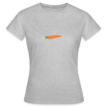 Lecker Möhrchen - Frauen T-Shirt - Grau meliert - Vorne - AI Model Female 172 dark (172cm)