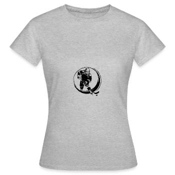 Hockey Spielerin Silhouette - Frauen T-Shirt - Grau meliert - Vorne - AI Model Female 172 dark (172cm)