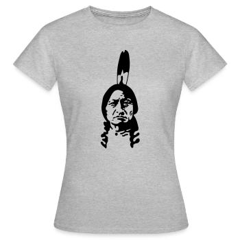 Indianer - Frauen T-Shirt - Grau meliert - Vorne - AI Model Female 172 dark (172cm)