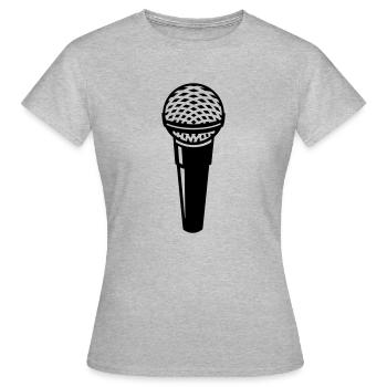 microphone - Women's T-Shirt - heather grey - Front - AI Model Female 172 dark (172cm)