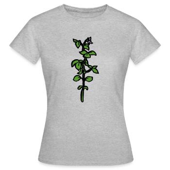 Soja Pflanze Feldfrucht Bauer lustige Geschenkidee - Frauen T-Shirt - Grau meliert - Vorne - AI Model Female 172 dark (172cm)