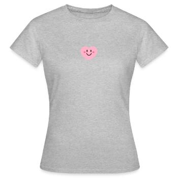 Kuscheliges Herzlächeln  - Frauen T-Shirt - Grau meliert - Vorne - AI Model Female 172 dark (172cm)