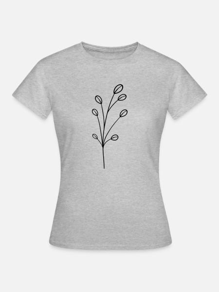 simple Wildblume - Frauen T-Shirt - Grau meliert
