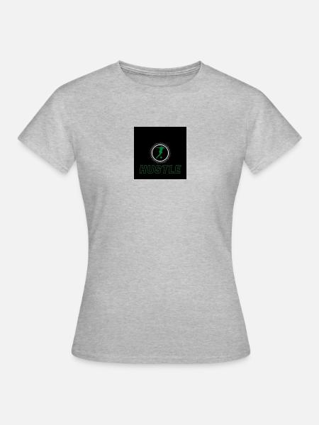 Hustle grün black - Frauen T-Shirt - Grau meliert