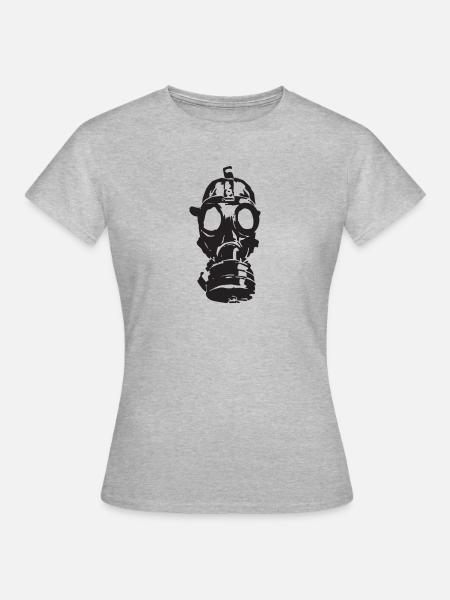 Gasmaske - Frauen T-Shirt - Grau meliert