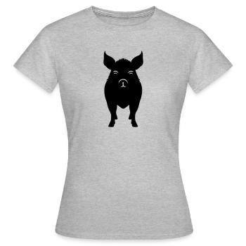 Wildschwein - Frauen T-Shirt - Grau meliert - Vorne - AI Model Female 172 dark (172cm)