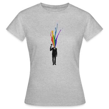 kreativer Geschäftsmann Regenbogen Splatter - Frauen T-Shirt - Grau meliert - Vorne - AI Model Female 172 dark (172cm)