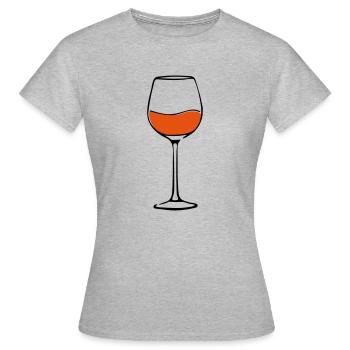 rotwein glas - Frauen T-Shirt - Grau meliert - Vorne - AI Model Female 172 dark (172cm)