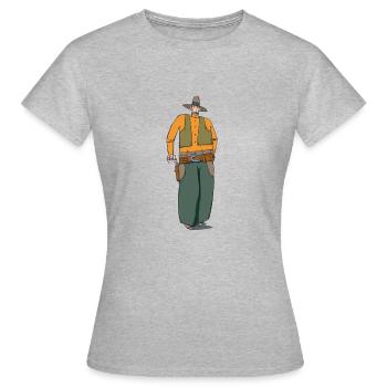 Cowboy - T-shirt Femme - gris chiné - Devant - AI Model Female 172 dark (172cm)