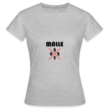 Malle 2025 - T-shirt Femme - gris chiné - Devant - AI Model Female 172 dark (172cm)