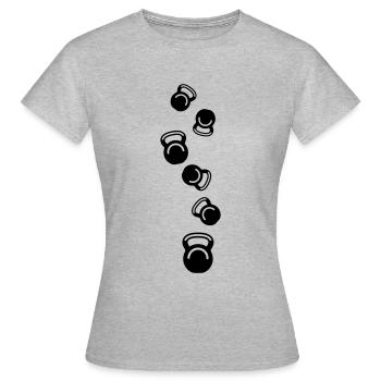 Hantel gewichte icon - Frauen T-Shirt - Grau meliert - Vorne - AI Model Female 172 dark (172cm)