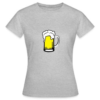 Bier mit Schaum, Bierkrug - Frauen T-Shirt - Grau meliert - Vorne - AI Model Female 172 dark (172cm)