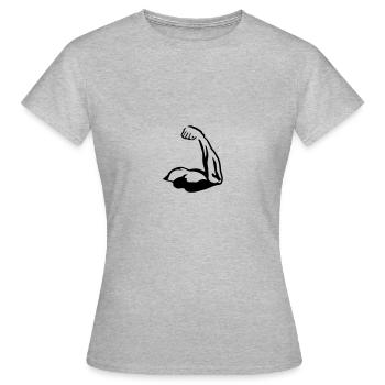 Muscels, Bicep - T-shirt Femme - gris chiné - Devant - AI Model Female 172 dark (172cm)