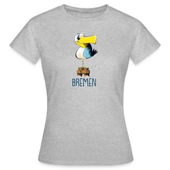 lustige Moewe aus Bremen - Frauen T-Shirt - Grau meliert - Vorne - AI Model Female 172 dark (172cm)