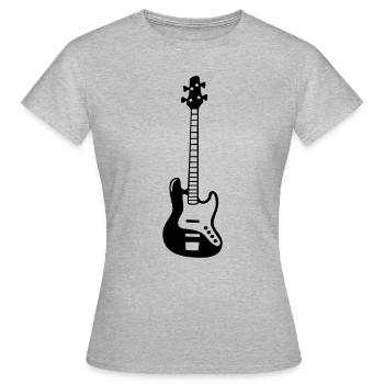 Basse Guitare Bass Bassiste Instrument de Musique - T-shirt Femme - gris chiné - Devant - AI Model Female 172 dark (172cm)