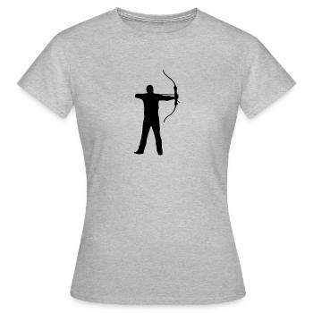 bogenschuetze - Frauen T-Shirt - Grau meliert - Vorne - AI Model Female 172 dark (172cm)