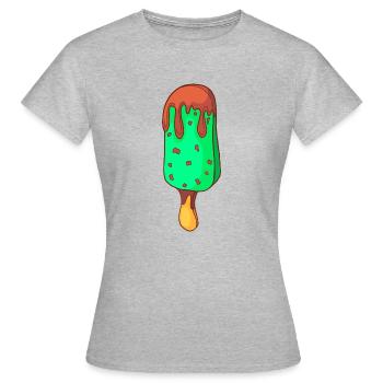 Crème glacée, crème glacée, crème glacée, crème glacée, boule, crème glacée, sundae - T-shirt Femme - gris chiné - Devant - AI Model Female 172 dark (172cm)