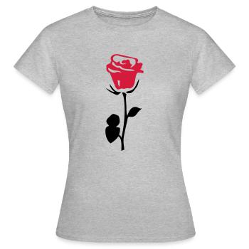 rose fleur - T-shirt Femme - gris chiné - Devant - AI Model Female 172 dark (172cm)