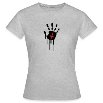 Bloody Handprint - Women's T-Shirt - heather grey - Front - AI Model Female 172 dark (172cm)
