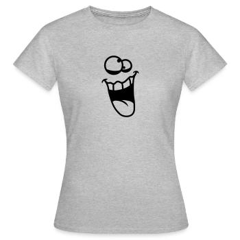 Crazy Face - T-shirt Femme - gris chiné - Devant - AI Model Female 172 dark (172cm)