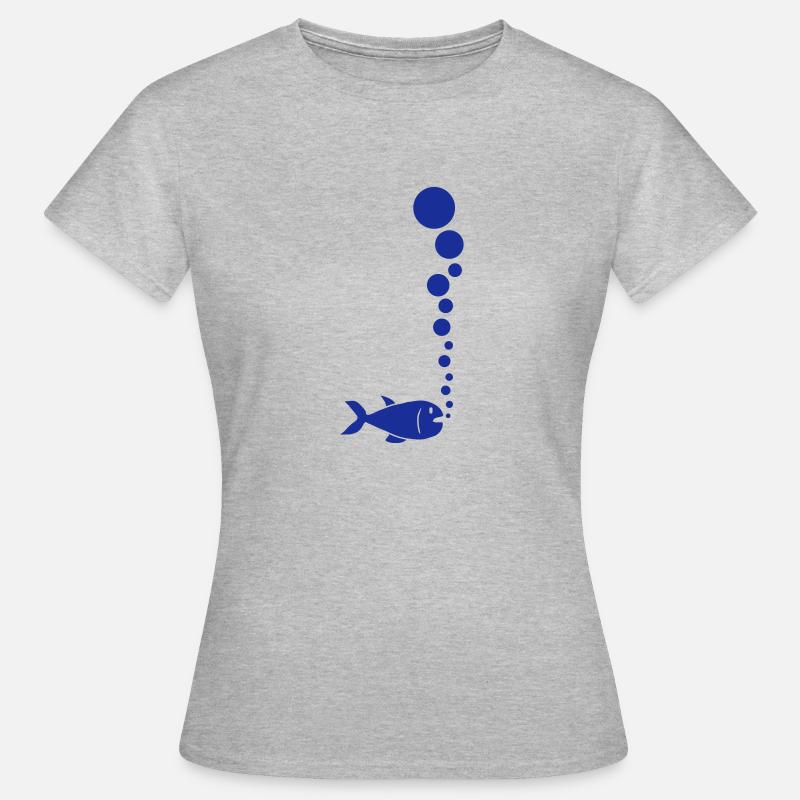 Fish And Bubbles - T-shirt Femme - gris chiné