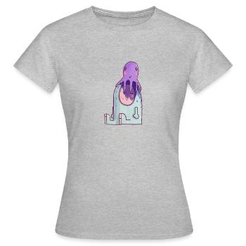 Les petites aventures - Calmar - T-shirt Femme - gris chiné - Devant - AI Model Female 172 dark (172cm)