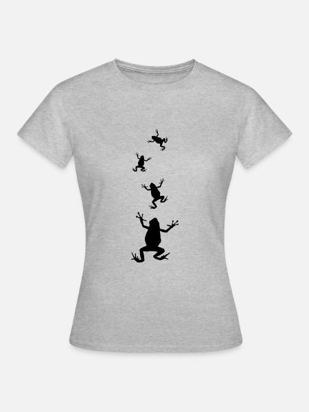 frosch silhouette frösche kröte - Frauen T-Shirt - Grau meliert