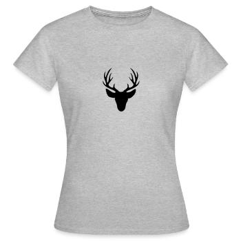 Hirschgeweih - Frauen T-Shirt - Grau meliert - Vorne - AI Model Female 172 dark (172cm)