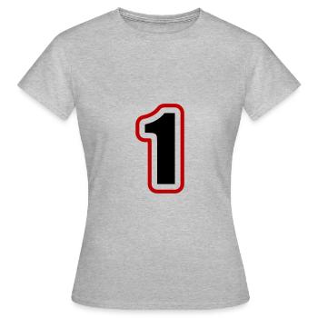 1 Zahl College - Frauen T-Shirt - Grau meliert - Vorne - AI Model Female 172 dark (172cm)