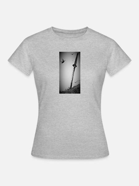 samurai-Schwert - Frauen T-Shirt - Grau meliert