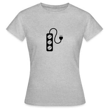 Prise de courant Chantier de construction électricien à prises multiples - T-shirt Femme - gris chiné - Devant - AI Model Female 172 dark (172cm)