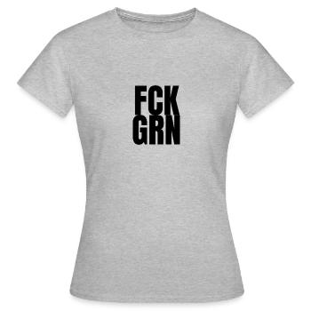 FCK GRN - Frauen T-Shirt - Grau meliert - Vorne - AI Model Female 172 dark (172cm)