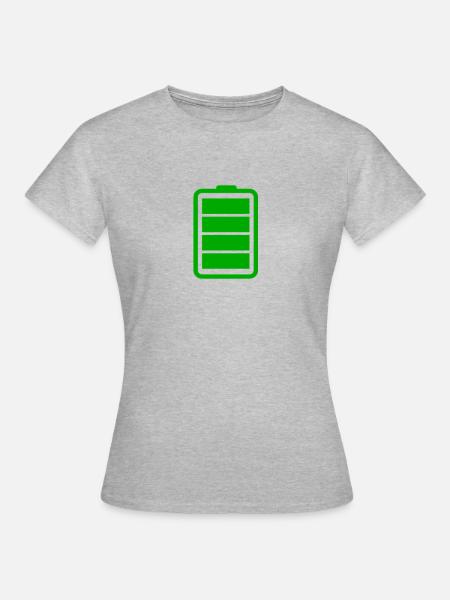 Voller Akku - Frauen T-Shirt - Grau meliert