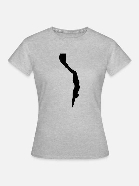 Freediver Silhouette - Frauen T-Shirt - Grau meliert