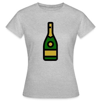 Champangnerglas, Sekt, Sektglas - Frauen T-Shirt - Grau meliert - Vorne - AI Model Female 172 dark (172cm)