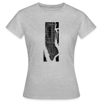 manhattan map - Frauen T-Shirt - Grau meliert - Vorne - AI Model Female 172 dark (172cm)