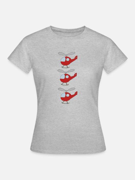 hubschrauber 3fach - Frauen T-Shirt - Grau meliert