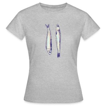 Two sardines - Women's T-Shirt - heather grey - Front - AI Model Female 172 dark (172cm)