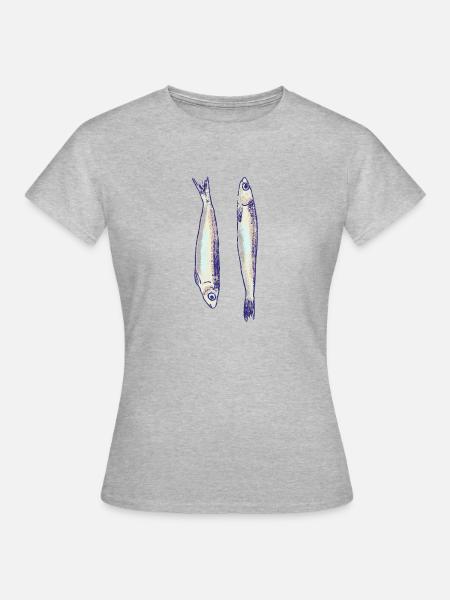Deux sardines - T-shirt Femme - gris chiné