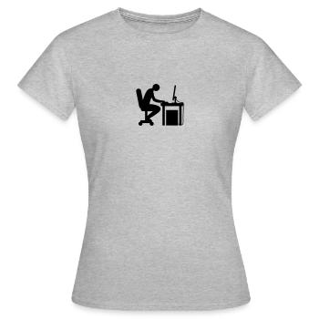 Computer Schreibtisch Nerd - Frauen T-Shirt - Grau meliert - Vorne - AI Model Female 172 dark (172cm)