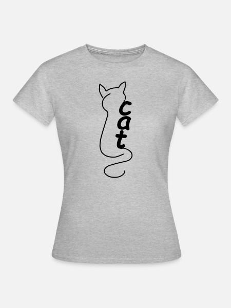 Katze - Frauen T-Shirt - Grau meliert