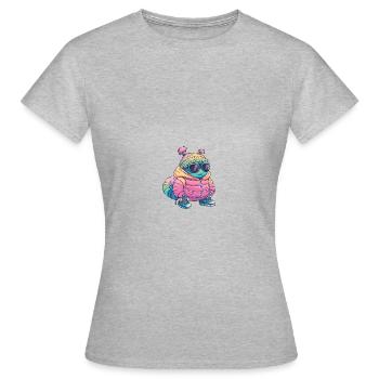 Wurm Winter - Frauen T-Shirt - Grau meliert - Vorne - AI Model Female 172 dark (172cm)