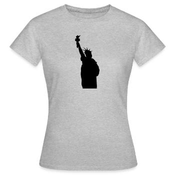 Freiheitsstatue Silhouette - Frauen T-Shirt - Grau meliert - Vorne - AI Model Female 172 dark (172cm)