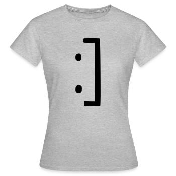 :] - GOOD MOOD / HAPPY - SMILEY / EMOJI - Frauen T-Shirt - Grau meliert - Vorne - AI Model Female 172 dark (172cm)