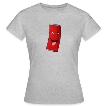Evil Cola can! Böse Cola Dose! - Frauen T-Shirt - Grau meliert - Vorne - AI Model Female 172 dark (172cm)