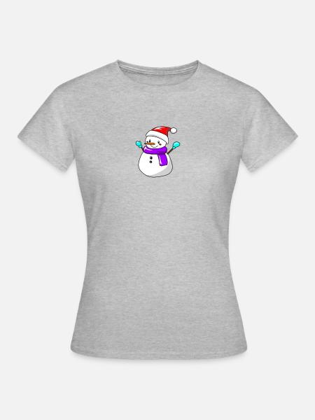 Schneemann - Frauen T-Shirt - Grau meliert