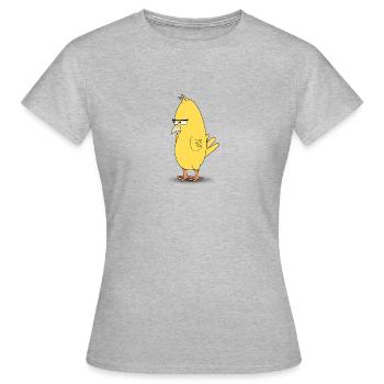 Angry Bird - Frauen T-Shirt - Grau meliert - Vorne - AI Model Female 172 dark (172cm)