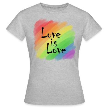 Love is Love - Frauen T-Shirt - Grau meliert - Vorne - AI Model Female 172 dark (172cm)